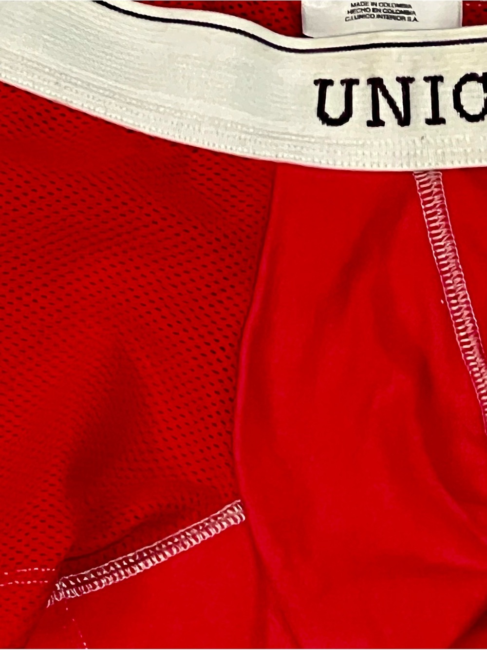 UNIONBAY Men's Red Performance Boxer Briefs with Contrast White Waistband